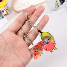 Load image into Gallery viewer, Happy Banana Cat Key Chain Mobile Phone Chain Keyring Student Gift Funny Cat Bag Pendant Lanyard Happy Cat Keychain
