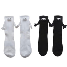 Load image into Gallery viewer, 1 Pair Fashion Funny Creative Magnetic Attraction Hands Black White Cartoon Eyes Couples Socks Celebrity Couple Socks
