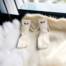 Load image into Gallery viewer, 1 Pair Fashion Funny Creative Magnetic Attraction Hands Black White Cartoon Eyes Couples Socks Celebrity Couple Socks
