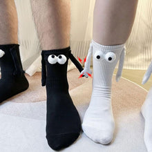 Load image into Gallery viewer, 1 Pair Fashion Funny Creative Magnetic Attraction Hands Black White Cartoon Eyes Couples Socks Celebrity Couple Socks
