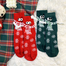 Load image into Gallery viewer, 1 Pair Fashion Christmas Funny Creative Magnetic Attraction Hands Black White Cartoon Eyes Couples Socks Celebrity Couple Socks
