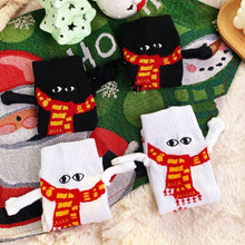 Load image into Gallery viewer, 1 Pair Fashion Christmas Funny Creative Magnetic Attraction Hands Black White Cartoon Eyes Couples Socks Celebrity Couple Socks
