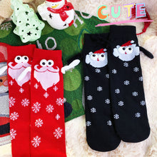 Load image into Gallery viewer, 1 Pair Fashion Christmas Funny Creative Magnetic Attraction Hands Black White Cartoon Eyes Couples Socks Celebrity Couple Socks

