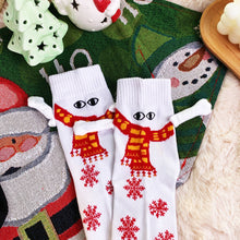 Load image into Gallery viewer, 1 Pair Fashion Christmas Funny Creative Magnetic Attraction Hands Black White Cartoon Eyes Couples Socks Celebrity Couple Socks
