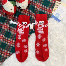 Load image into Gallery viewer, 1 Pair Fashion Christmas Funny Creative Magnetic Attraction Hands Black White Cartoon Eyes Couples Socks Celebrity Couple Socks
