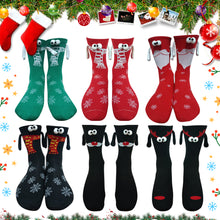Load image into Gallery viewer, 1 Pair Fashion Christmas Funny Creative Magnetic Attraction Hands Black White Cartoon Eyes Couples Socks Celebrity Couple Socks
