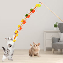 Load image into Gallery viewer, 1Pc Funny Feather Cat Plush Teaser Wand with Bell Pet Interactive Feather Toys Cat Stick Toy for Kitten Catching Toy Playing Teaser Cat Supplies
