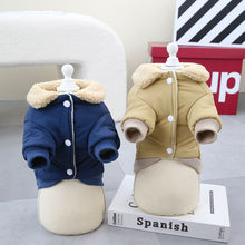 Load image into Gallery viewer, Pet Dog Lapel Coat Dog Cat Clothes Dog Autumn Winter Clothes Teddy Beagle Clothing Sweater Fleece Sweater Dog Clothes Pet Coat
