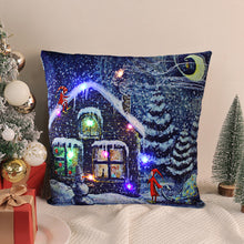 Load image into Gallery viewer, Christmas Glowing Pillowcase with LED Light Home Sofa Cusion Cover Holiday Decoration Merry Christmas Colorful Light Pillow Case Gifts
