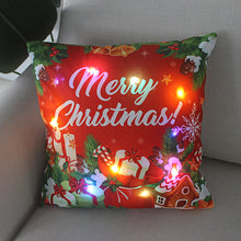 Load image into Gallery viewer, Christmas Glowing Pillowcase with LED Light Home Sofa Cusion Cover Holiday Decoration Merry Christmas Colorful Light Pillow Case Gifts
