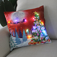 Load image into Gallery viewer, Christmas Glowing Pillowcase with LED Light Home Sofa Cusion Cover Holiday Decoration Merry Christmas Colorful Light Pillow Case Gifts
