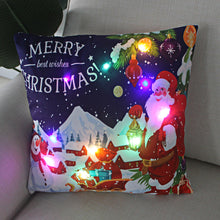 Load image into Gallery viewer, Christmas Glowing Pillowcase with LED Light Home Sofa Cusion Cover Holiday Decoration Merry Christmas Colorful Light Pillow Case Gifts
