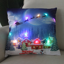 Load image into Gallery viewer, Christmas Glowing Pillowcase with LED Light Home Sofa Cusion Cover Holiday Decoration Merry Christmas Colorful Light Pillow Case Gifts
