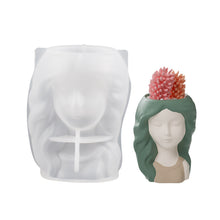 Load image into Gallery viewer, Garland Girl Flower Pot Gypsum Silicone Mold Sleeping Beauty Potted Vase Resin Dropping Mold DIY Candle Holder Silicone Mold
