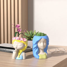 Load image into Gallery viewer, Garland Girl Flower Pot Gypsum Silicone Mold Sleeping Beauty Potted Vase Resin Dropping Mold DIY Candle Holder Silicone Mold
