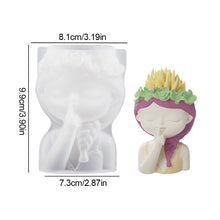 Load image into Gallery viewer, Garland Girl Flower Pot Gypsum Silicone Mold Sleeping Beauty Potted Vase Resin Dropping Mold DIY Candle Holder Silicone Mold
