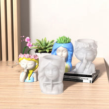 Load image into Gallery viewer, Garland Girl Flower Pot Gypsum Silicone Mold Sleeping Beauty Potted Vase Resin Dropping Mold DIY Candle Holder Silicone Mold

