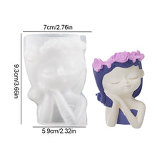 Load image into Gallery viewer, Garland Girl Flower Pot Gypsum Silicone Mold Sleeping Beauty Potted Vase Resin Dropping Mold DIY Candle Holder Silicone Mold
