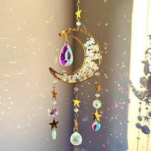 Load image into Gallery viewer, Dreamcatcher Suncatcher Crystal Prism Ball Gold Moon Star Rainbow Sun Catcher Indoor Window Car Hanging Garden Decoration Gift
