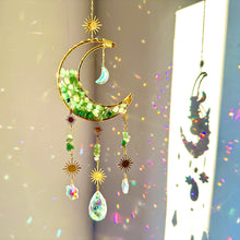 Load image into Gallery viewer, Dreamcatcher Suncatcher Crystal Prism Ball Gold Moon Star Rainbow Sun Catcher Indoor Window Car Hanging Garden Decoration Gift
