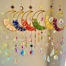Load image into Gallery viewer, Dreamcatcher Suncatcher Crystal Prism Ball Gold Moon Star Rainbow Sun Catcher Indoor Window Car Hanging Garden Decoration Gift
