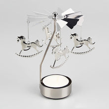 Load image into Gallery viewer, Metal Rotating Spinner Carousel Candle Tea Light Holder Table Rotating Transfer Windmill Decoration Home Elegance Candle Holder
