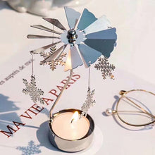 Load image into Gallery viewer, Metal Rotating Spinner Carousel Candle Tea Light Holder Table Rotating Transfer Windmill Decoration Home Elegance Candle Holder
