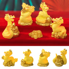 Load image into Gallery viewer, New Year Gift Figurine Miniature Golden Dragon Micro Landscape Ornaments Car Interior Decoration Home Office Desk Accessories Room Decor
