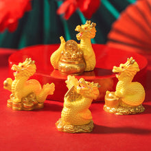 Load image into Gallery viewer, New Year Gift Figurine Miniature Golden Dragon Micro Landscape Ornaments Car Interior Decoration Home Office Desk Accessories Room Decor
