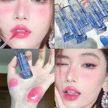 Load image into Gallery viewer, Blue Tube Mirror Lip Glaze Water Gloss Glass Lip Gloss Dual-use Long-lasting Natural Soft Lip Gloss Makeup Cosmetic
