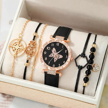 Load image into Gallery viewer, Stylish Simple Butterfly Ladies Quartz Watch Women's Multicolored Belt Quartz Watch Retro Casual Ladies Wristwatch

