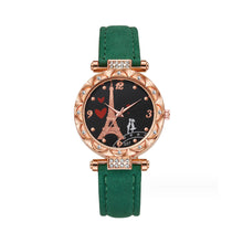 Load image into Gallery viewer, Lotus Case Eiffel Tower Quartz Couple Watch Multicolored Imitation Leather Watchband Wrist Watch for Women
