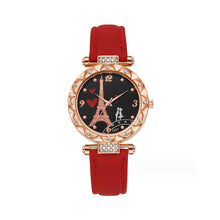 Load image into Gallery viewer, Lotus Case Eiffel Tower Quartz Couple Watch Multicolored Imitation Leather Watchband Wrist Watch for Women
