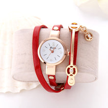 Load image into Gallery viewer, Ladies Winding Bracelet Watch Women Bracelet Watch Fashion Pendant Watch Simple Quartz Watch Performance Wristwatch
