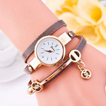 Load image into Gallery viewer, Ladies Winding Bracelet Watch Women Bracelet Watch Fashion Pendant Watch Simple Quartz Watch Performance Wristwatch
