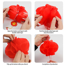 Load image into Gallery viewer, 10/2pcs Traditional Plastic Chinese Red Paper Honeycomb Lantern Reusable Spring Festival Pendant New Year Home Wall Hanging Decor
