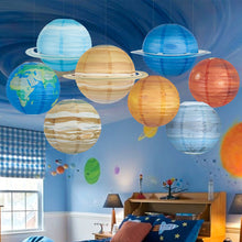 Load image into Gallery viewer, Star Planets Series Folding Lantern Paper Lanterns Outer Space Planet Theme Birthday Party Room Decor Kids Boy Planet Paper Lantern

