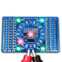 Load image into Gallery viewer, SMD Soldering Practice Board Kit CD4017+NE555 Rotating LED Board DIY Kit Soldering Skill Training Electronic Component Kit
