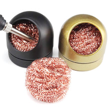 Load image into Gallery viewer, Copper Cleaning Ball Set with Stand for Soldering Iron Tip Tin Cleaner Desoldering Mesh Nozzle Tip Cleaning Copper Wire Cleaner Ball Metal Dross Box Clean Ball
