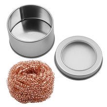 Load image into Gallery viewer, Copper Cleaning Ball Set with Stand for Soldering Iron Tip Tin Cleaner Desoldering Mesh Nozzle Tip Cleaning Copper Wire Cleaner Ball Metal Dross Box Clean Ball

