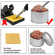 Load image into Gallery viewer, Copper Cleaning Ball Set with Stand for Soldering Iron Tip Tin Cleaner Desoldering Mesh Nozzle Tip Cleaning Copper Wire Cleaner Ball Metal Dross Box Clean Ball
