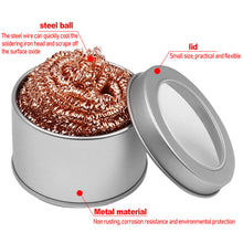 Load image into Gallery viewer, Copper Cleaning Ball Set with Stand for Soldering Iron Tip Tin Cleaner Desoldering Mesh Nozzle Tip Cleaning Copper Wire Cleaner Ball Metal Dross Box Clean Ball
