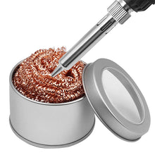 Load image into Gallery viewer, Copper Cleaning Ball Set with Stand for Soldering Iron Tip Tin Cleaner Desoldering Mesh Nozzle Tip Cleaning Copper Wire Cleaner Ball Metal Dross Box Clean Ball
