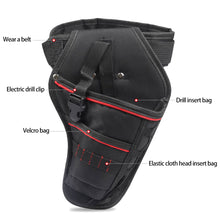 Load image into Gallery viewer, Professional Electric Wrench Waist Bag with Belt Portable Electric Drill Electrician Tools Canvas Bag Outdoor Work Tools Waist Storage Bag
