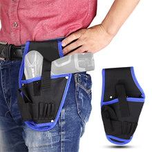 Load image into Gallery viewer, Portable Electric Drill Wasit Bag Electric Wrench Bag with Belt Electrician Tools Canvas Bag Outdoor Work Tools Waist Storage Bag

