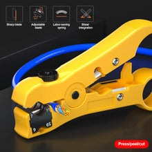 Load image into Gallery viewer, Universal Cutter Stripper Wire Cable for Flat or Round UTP/STP RG59/6/7/11 Wire Coax Coaxial Stripping Tool
