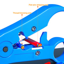 Load image into Gallery viewer, Universal Cutter Stripper Wire Cable for Flat or Round UTP/STP RG59/6/7/11 Wire Coax Coaxial Stripping Tool
