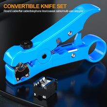 Load image into Gallery viewer, Universal Cutter Stripper Wire Cable for Flat or Round UTP/STP RG59/6/7/11 Wire Coax Coaxial Stripping Tool
