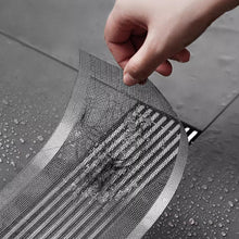 Load image into Gallery viewer, 10/5m Cuttable Shower Drain Hair Catcher Self-Adhesive Floor Drain Stickers Disposable Mesh Sink Strainer Filter Bathroom Kitchen Drain Hair Filter
