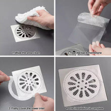 Load image into Gallery viewer, 30pcs Shower Drain Hair Catcher Self-Adhesive Floor Drain Stickers Disposable Mesh Sink Strainer Filter Bathroom Kitchen Drain Hair Filter
